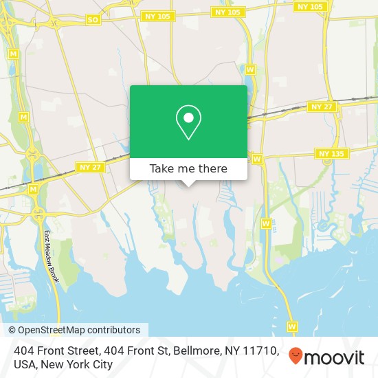 Mapa de 404 Front Street, 404 Front St, Bellmore, NY 11710, USA