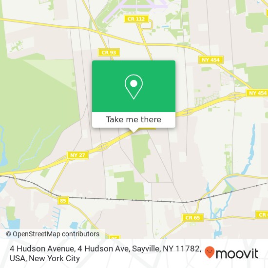 Mapa de 4 Hudson Avenue, 4 Hudson Ave, Sayville, NY 11782, USA