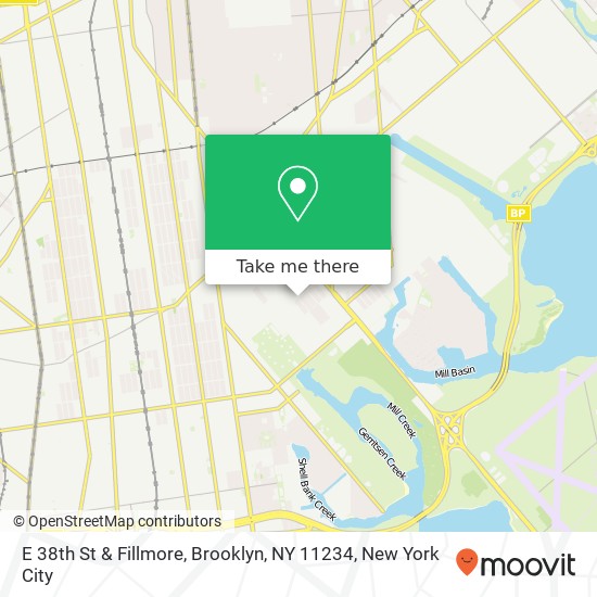 E 38th St & Fillmore, Brooklyn, NY 11234 map