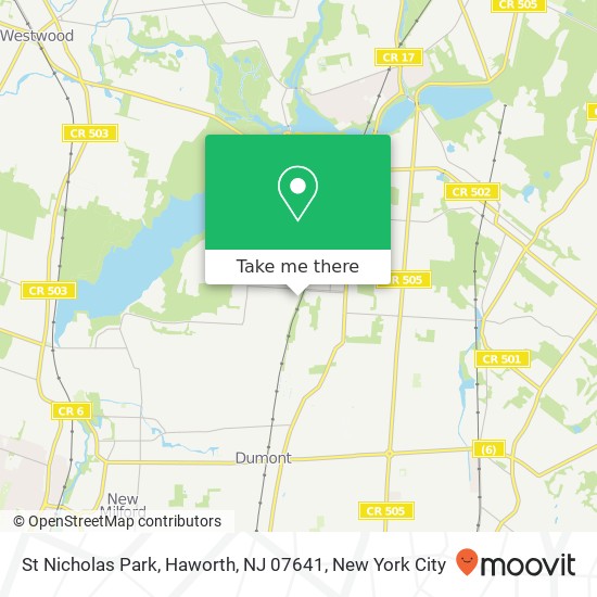 Mapa de St Nicholas Park, Haworth, NJ 07641