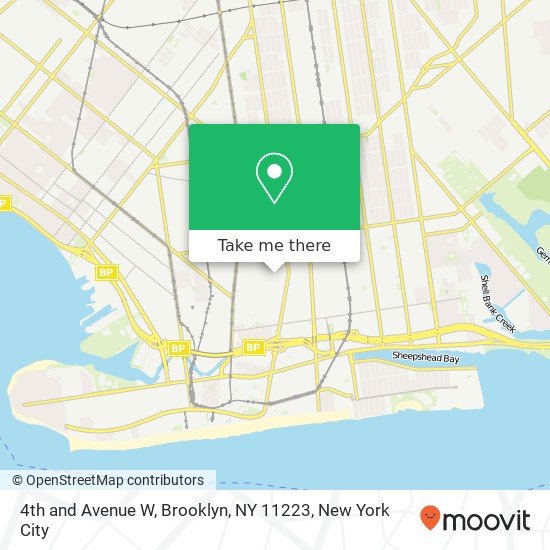 Mapa de 4th and Avenue W, Brooklyn, NY 11223