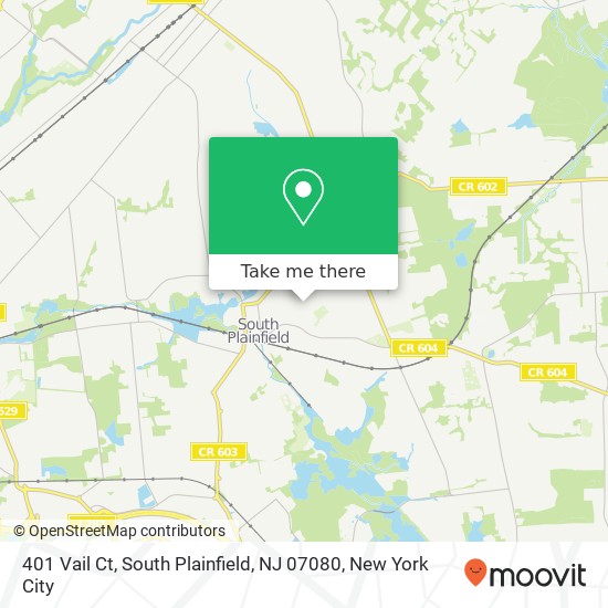 Mapa de 401 Vail Ct, South Plainfield, NJ 07080