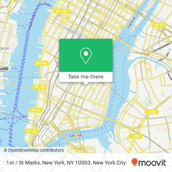 1st / St Marks, New York, NY 10003 map
