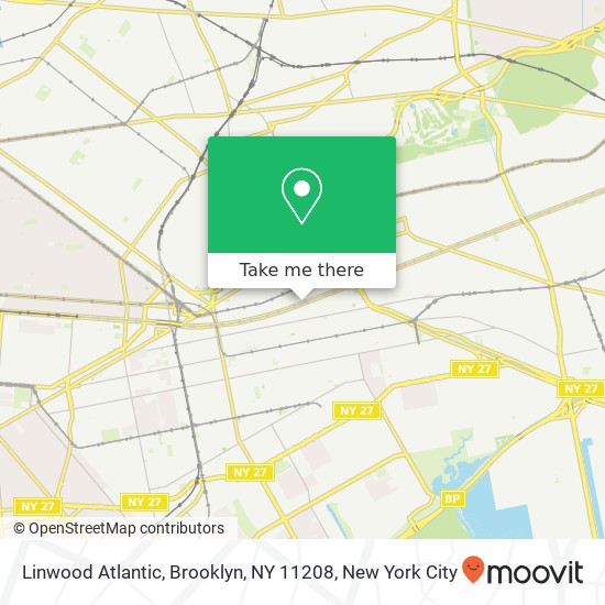 Mapa de Linwood Atlantic, Brooklyn, NY 11208