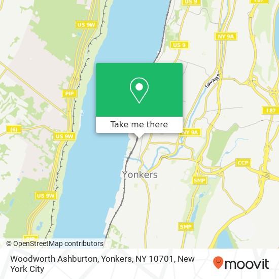 Mapa de Woodworth Ashburton, Yonkers, NY 10701