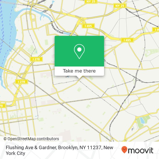 Mapa de Flushing Ave & Gardner, Brooklyn, NY 11237