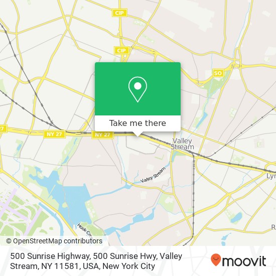 500 Sunrise Highway, 500 Sunrise Hwy, Valley Stream, NY 11581, USA map