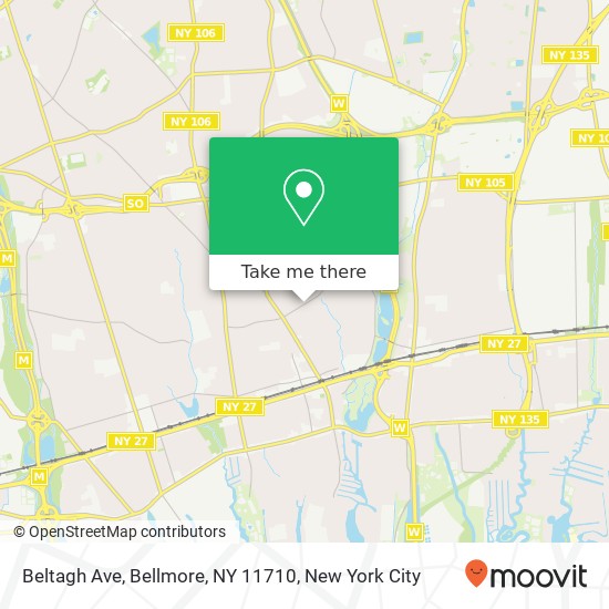 Mapa de Beltagh Ave, Bellmore, NY 11710