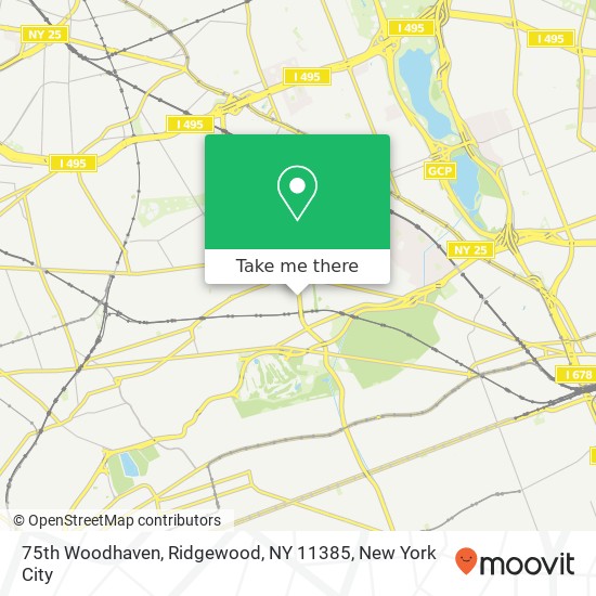 Mapa de 75th Woodhaven, Ridgewood, NY 11385