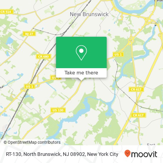 Mapa de RT-130, North Brunswick, NJ 08902
