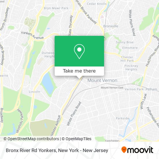 Bronx River Rd Yonkers map