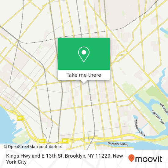 Mapa de Kings Hwy and E 13th St, Brooklyn, NY 11229