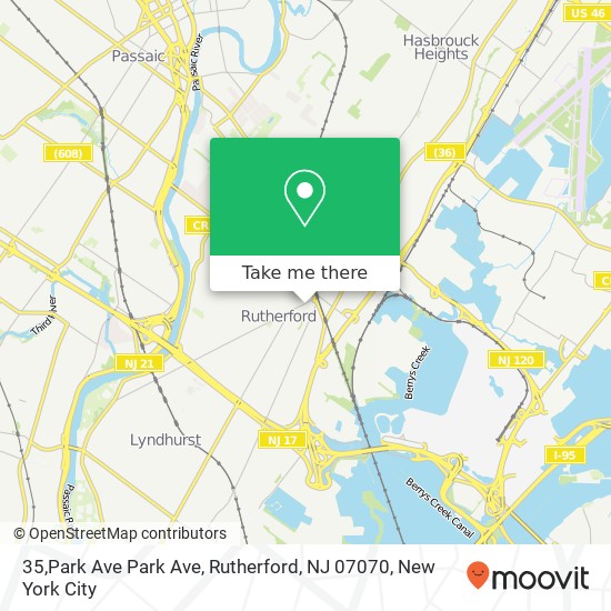 Mapa de 35,Park Ave Park Ave, Rutherford, NJ 07070