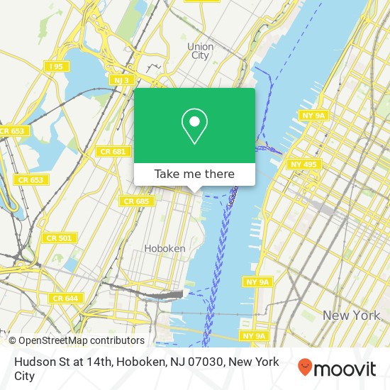 Hudson St at 14th, Hoboken, NJ 07030 map