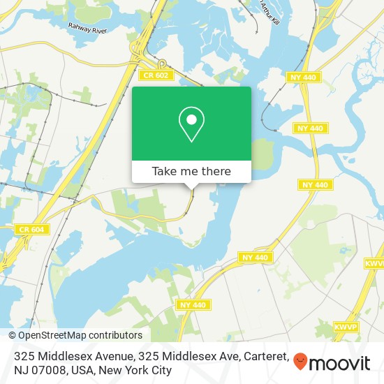 Mapa de 325 Middlesex Avenue, 325 Middlesex Ave, Carteret, NJ 07008, USA