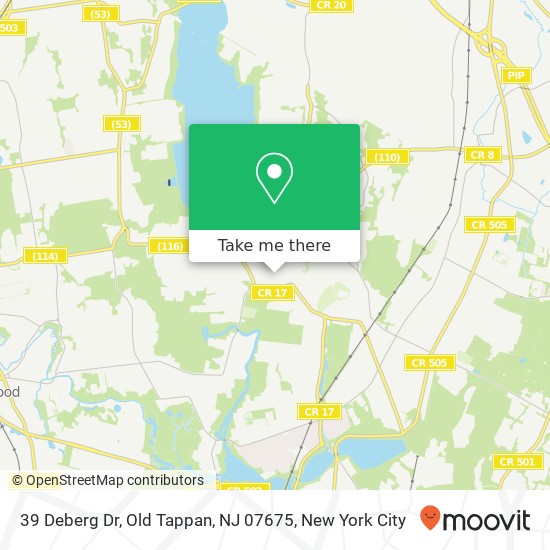 Mapa de 39 Deberg Dr, Old Tappan, NJ 07675