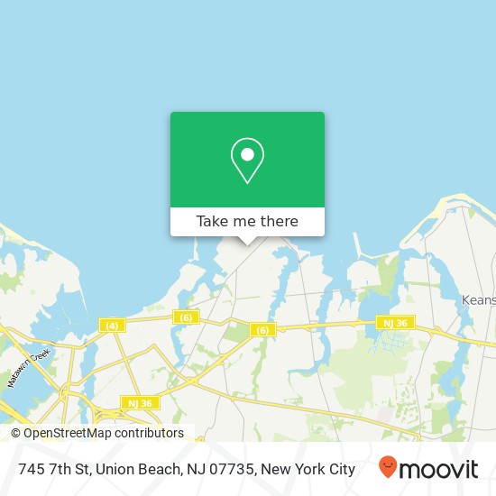 Mapa de 745 7th St, Union Beach, NJ 07735