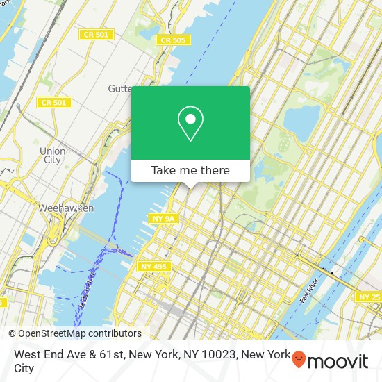 West End Ave & 61st, New York, NY 10023 map