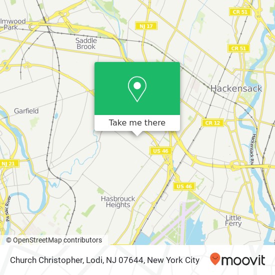 Mapa de Church Christopher, Lodi, NJ 07644