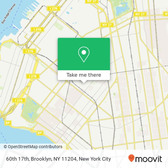 60th 17th, Brooklyn, NY 11204 map
