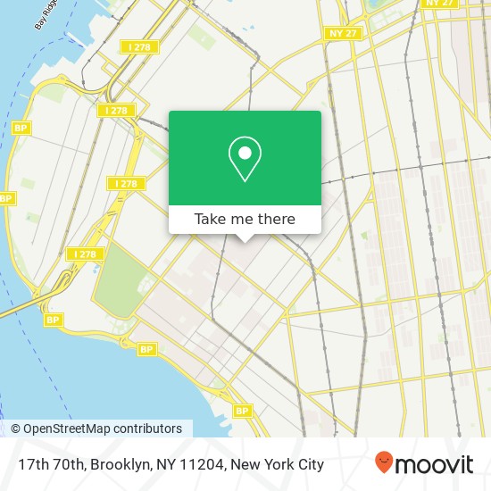 Mapa de 17th 70th, Brooklyn, NY 11204