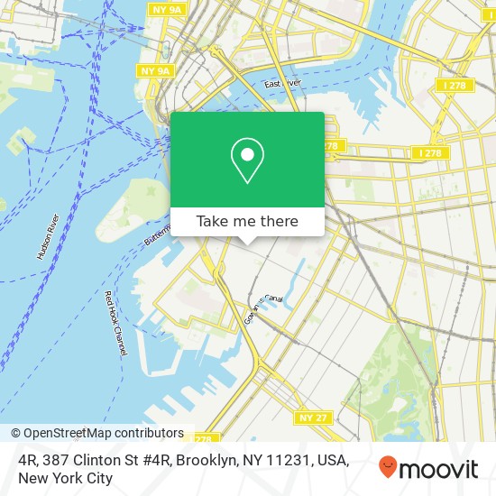Mapa de 4R, 387 Clinton St #4R, Brooklyn, NY 11231, USA