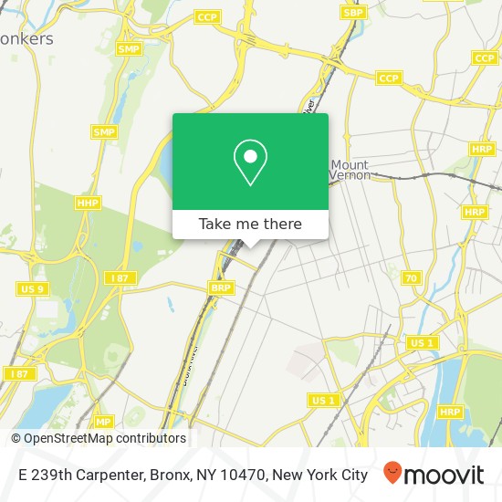 Mapa de E 239th Carpenter, Bronx, NY 10470
