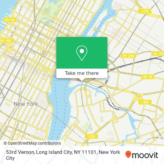 Mapa de 53rd Vernon, Long Island City, NY 11101
