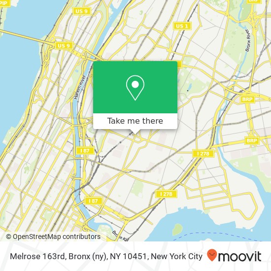 Mapa de Melrose 163rd, Bronx (ny), NY 10451