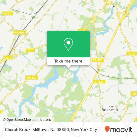 Mapa de Church Brook, Milltown, NJ 08850