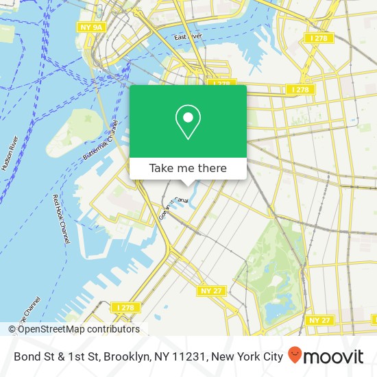 Mapa de Bond St & 1st St, Brooklyn, NY 11231