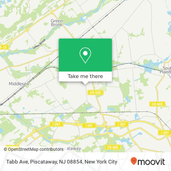 Mapa de Tabb Ave, Piscataway, NJ 08854