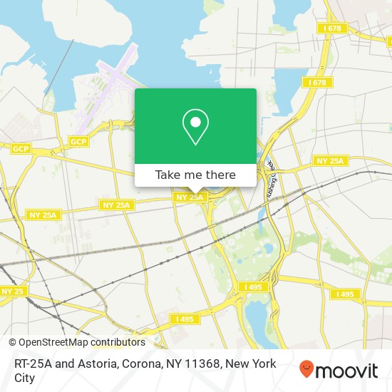 RT-25A and Astoria, Corona, NY 11368 map