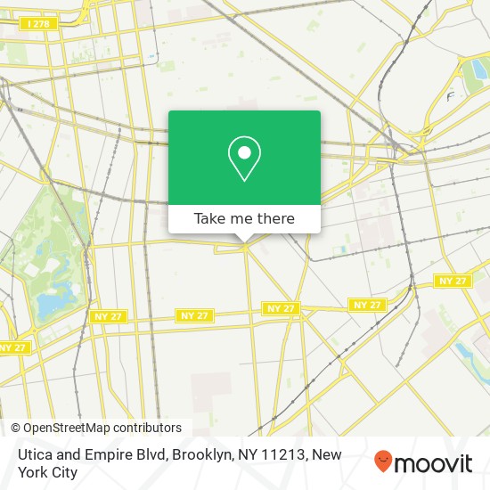 Mapa de Utica and Empire Blvd, Brooklyn, NY 11213