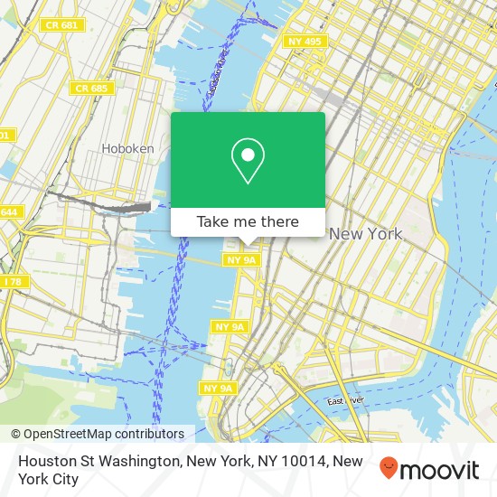 Mapa de Houston St Washington, New York, NY 10014