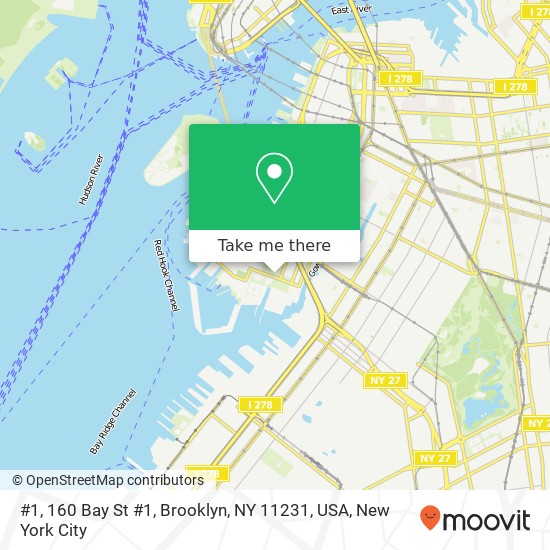 #1, 160 Bay St #1, Brooklyn, NY 11231, USA map