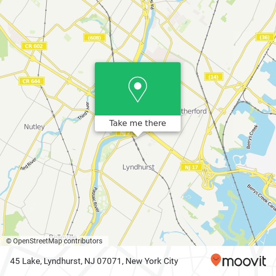 Mapa de 45 Lake, Lyndhurst, NJ 07071