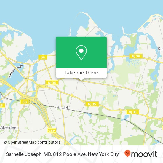 Mapa de Sarnelle Joseph, MD, 812 Poole Ave