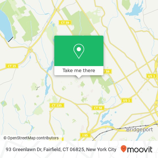 Mapa de 93 Greenlawn Dr, Fairfield, CT 06825