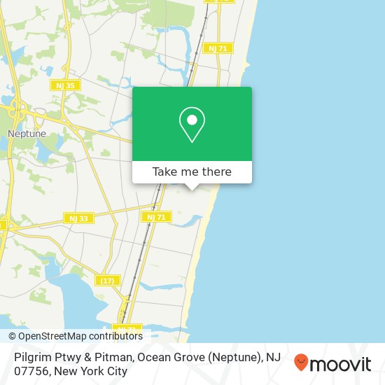 Mapa de Pilgrim Ptwy & Pitman, Ocean Grove (Neptune), NJ 07756