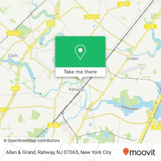 Mapa de Allen & Grand, Rahway, NJ 07065