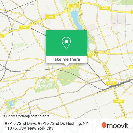 Mapa de 97-15 72nd Drive, 97-15 72nd Dr, Flushing, NY 11375, USA