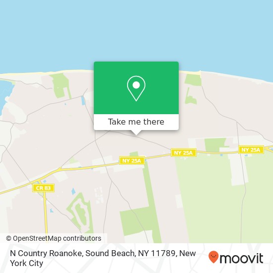 Mapa de N Country Roanoke, Sound Beach, NY 11789