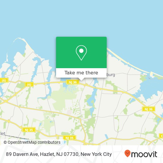 Mapa de 89 Davern Ave, Hazlet, NJ 07730