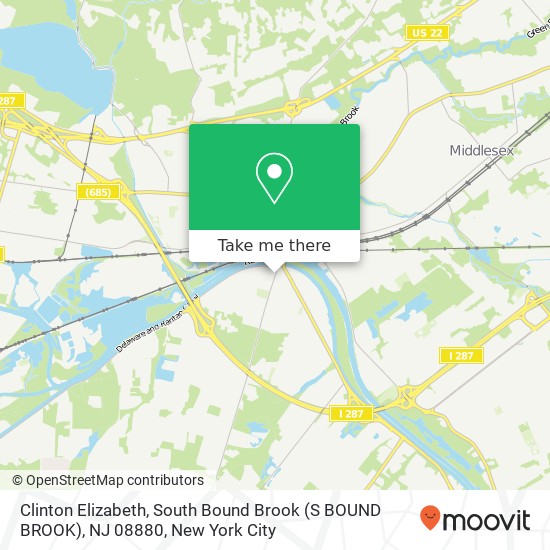 Mapa de Clinton Elizabeth, South Bound Brook (S BOUND BROOK), NJ 08880