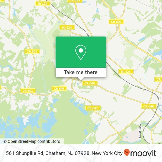 Mapa de 561 Shunpike Rd, Chatham, NJ 07928