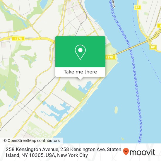 Mapa de 258 Kensington Avenue, 258 Kensington Ave, Staten Island, NY 10305, USA
