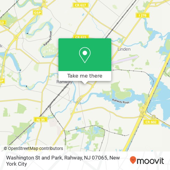 Washington St and Park, Rahway, NJ 07065 map