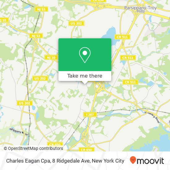 Mapa de Charles Eagan Cpa, 8 Ridgedale Ave