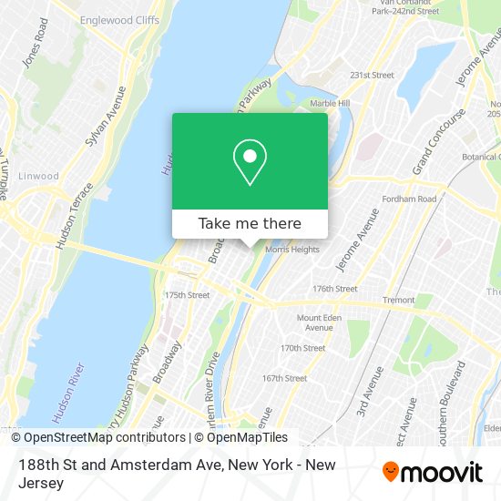 Mapa de 188th St and Amsterdam Ave